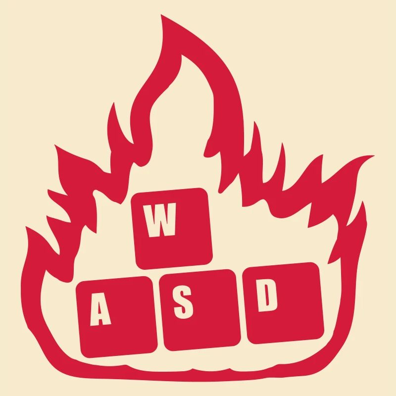 Flame Nerd Computer WASD