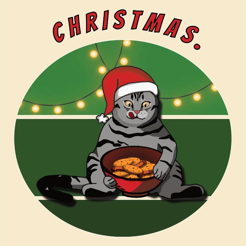 Chat avec biscuits Noël Noël