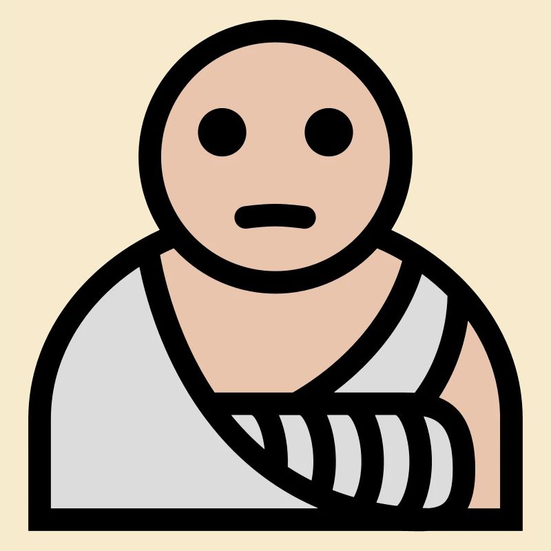 Arm broken plaster bandage