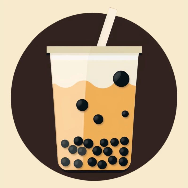 Rundes Bubble Tea Icon