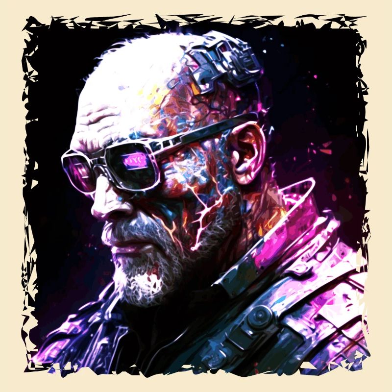 Cyborg, Android und Söldner der Zukunft in Neon