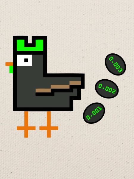 Huhn mit Krypto-Eiern