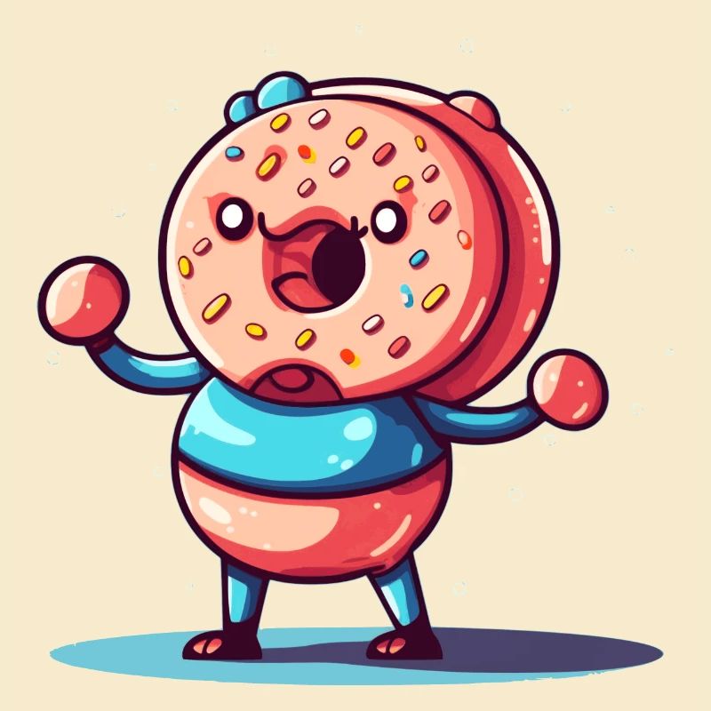 Donut est heureux avec beaucoup d’ combatif