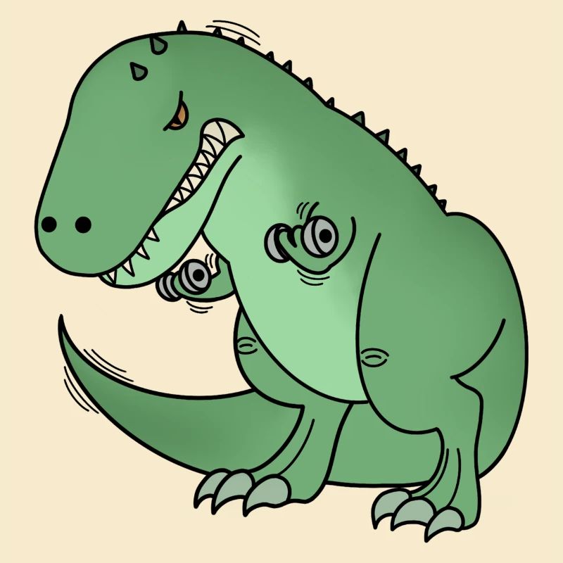 Funny Kawaii Trex, Dinosaur workout