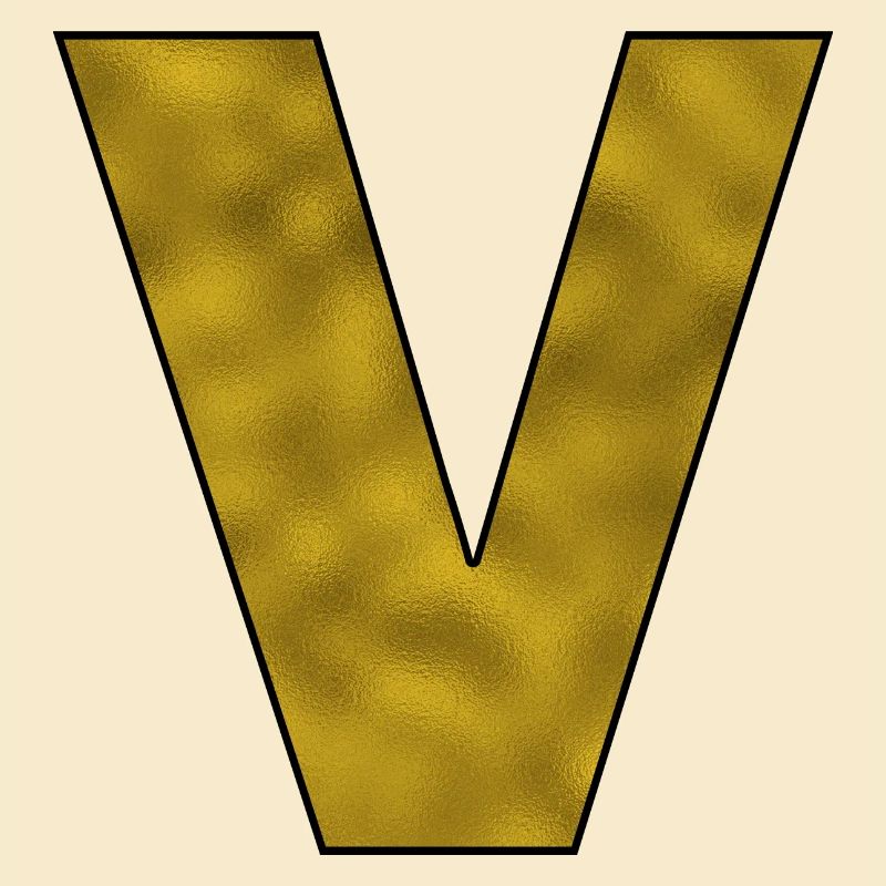 Letter V Gold