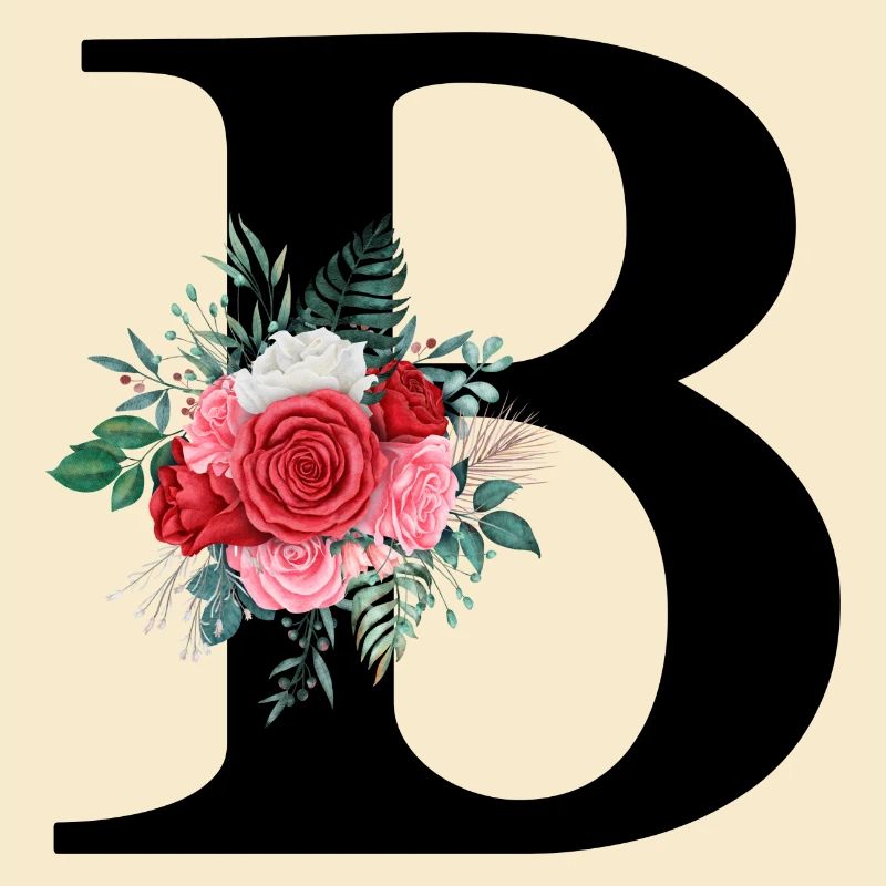 Roter Blumenbuchstabe B