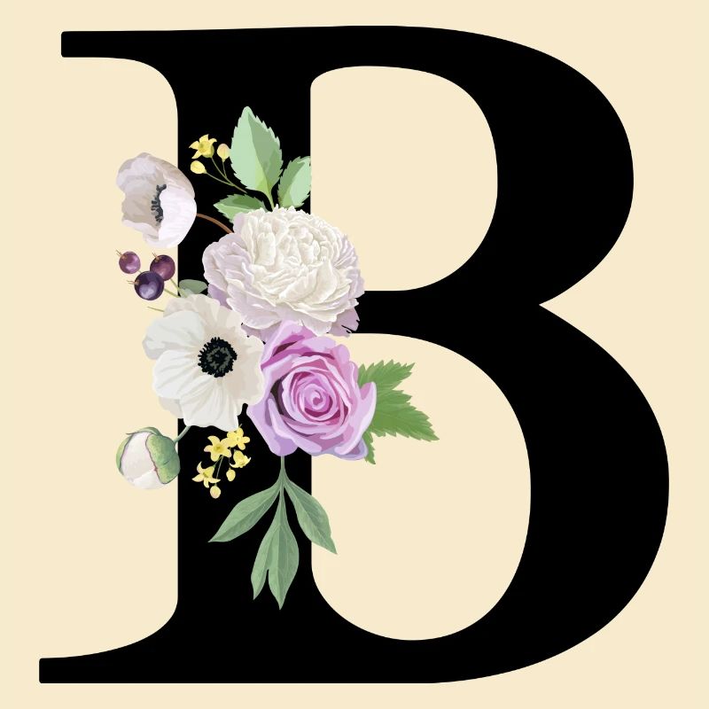 Lila Blumenbuchstabe b
