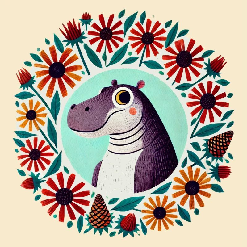 Retro Nilpferd