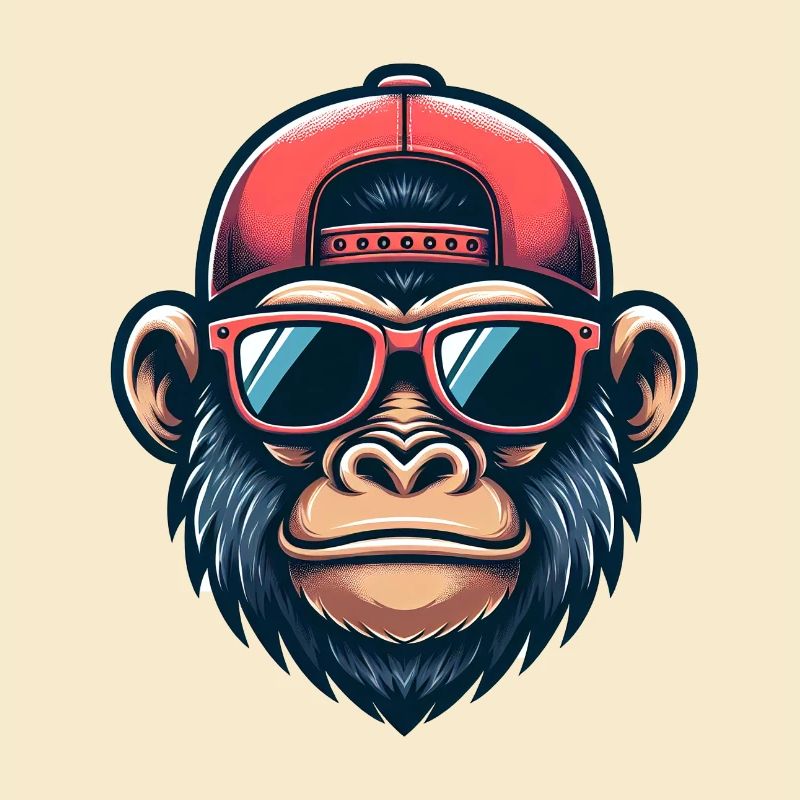 Gorilla with Basecap and Sunglasses