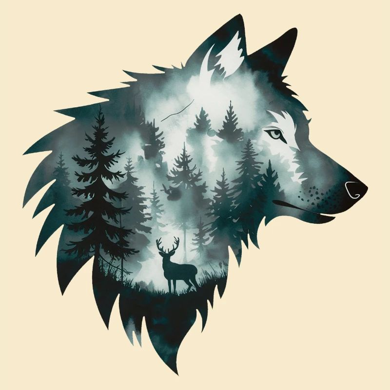 Captivating and intricate artwork featuring a wolf
