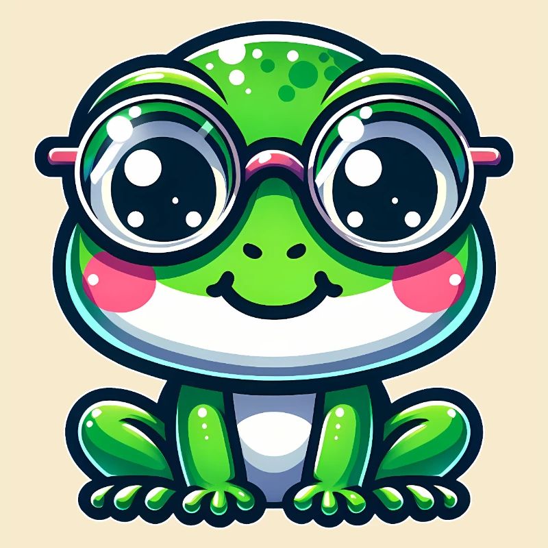 Cute frog with glasses