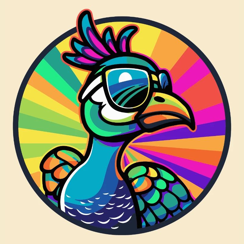 Peacock Bird Comic Cool