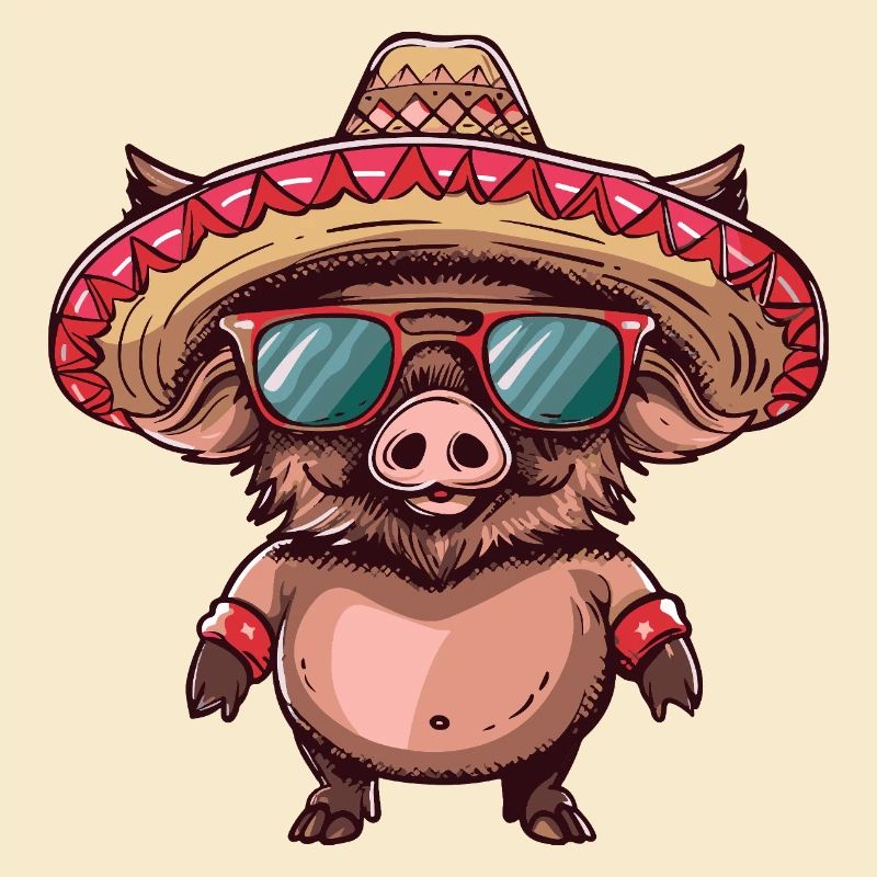 Schwein Sombrero Wildschwein