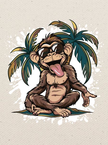 Affe Insel Palme