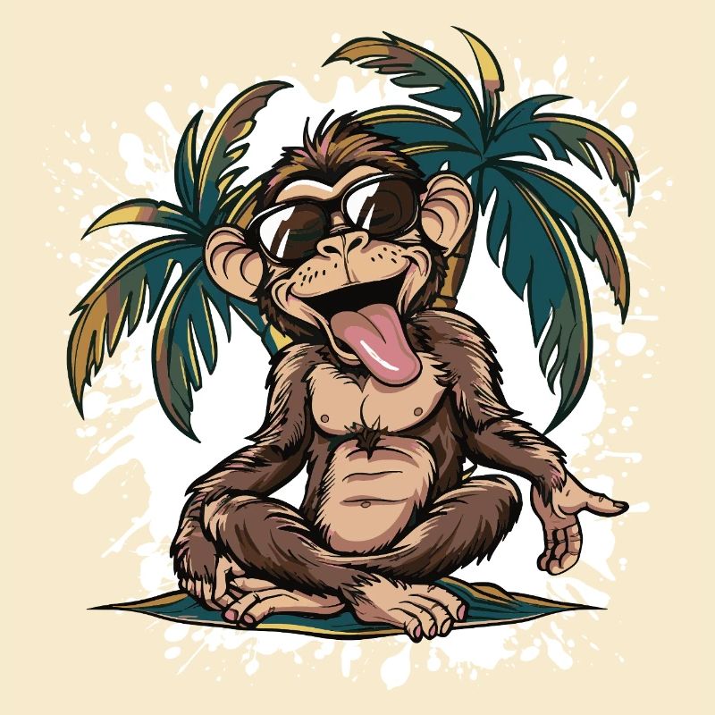 Affe Insel Palme