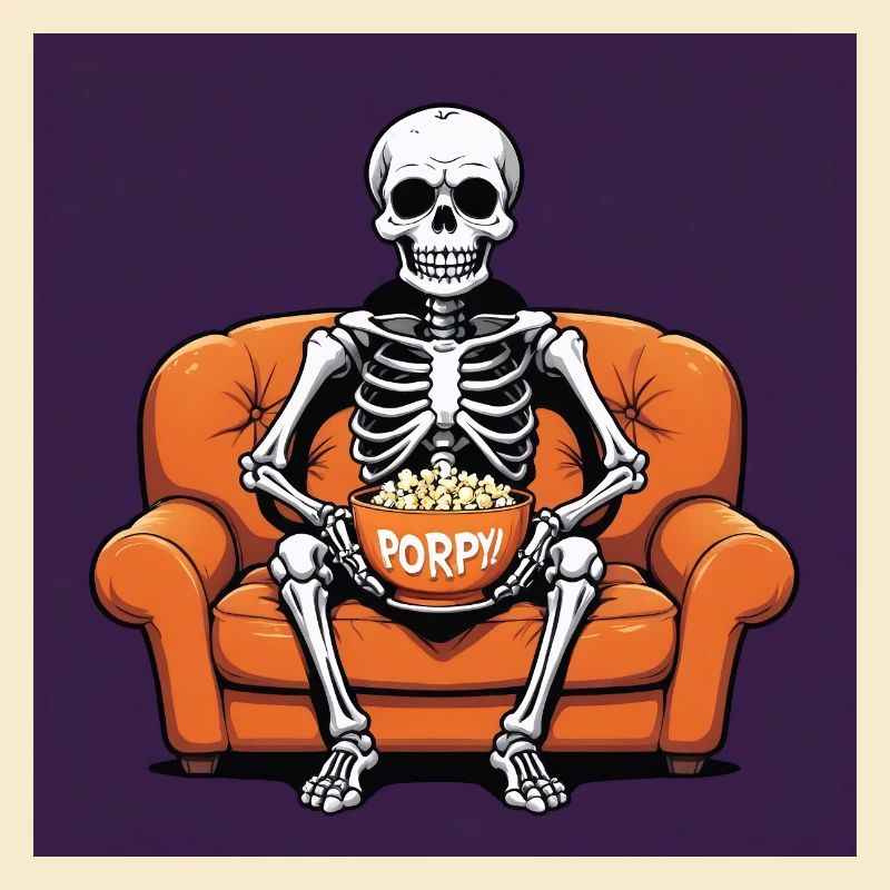 Skeleton Coach Popcorn Halloween Gift Funny