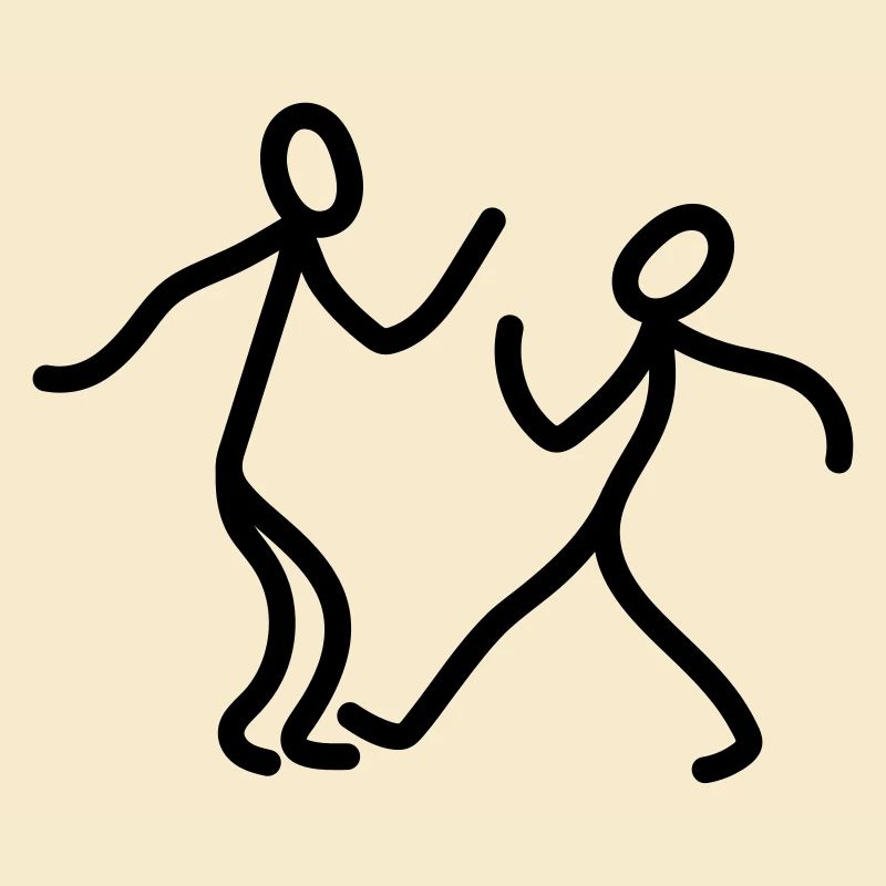 2 dancing strichmaennchen freunde paar paerchen l