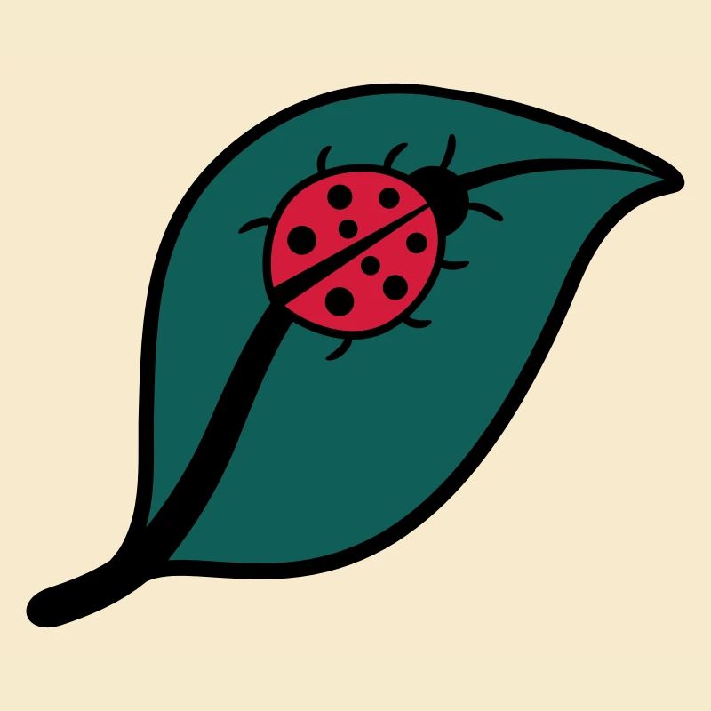 Little Ladybug on a leaf design