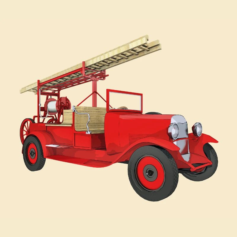 Retro fire engine, fire engine