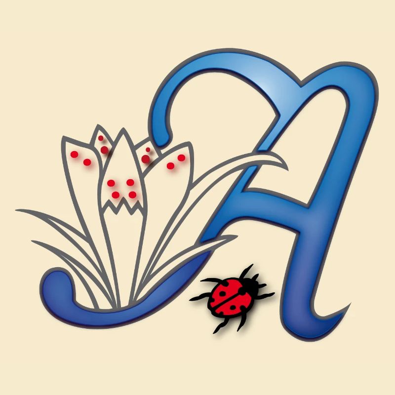 Lettre, fleur, initiale