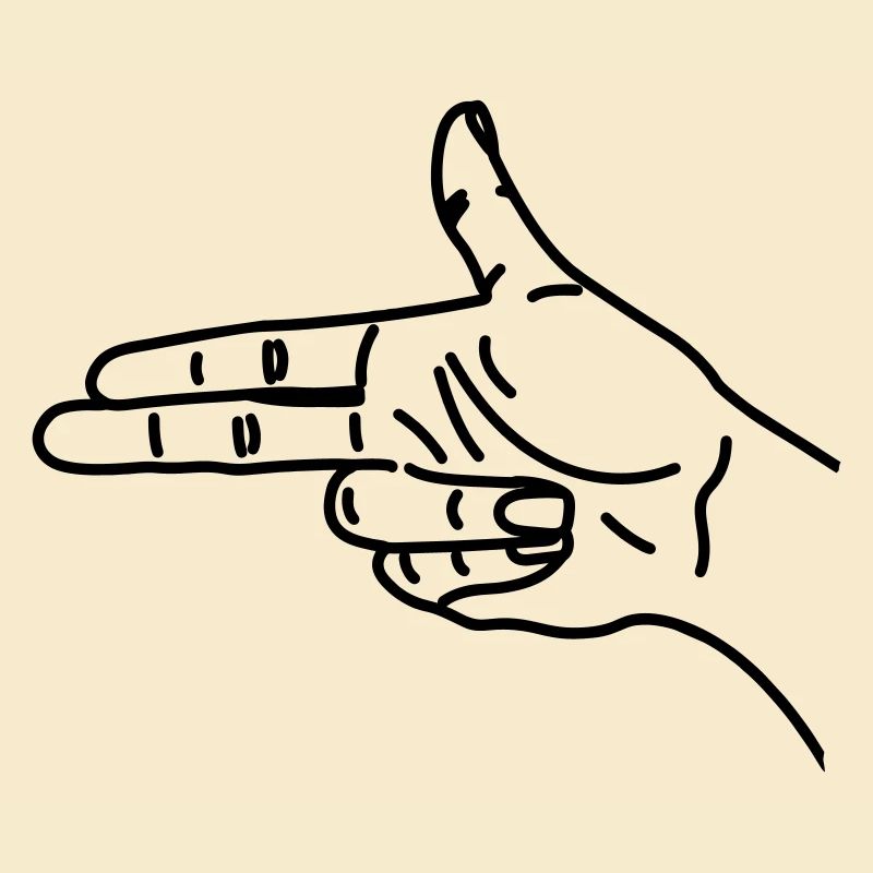Hand gesture gun scared war