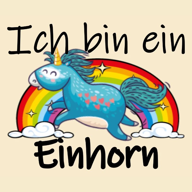 Ich bin ein Einhorn mit Regenbogen