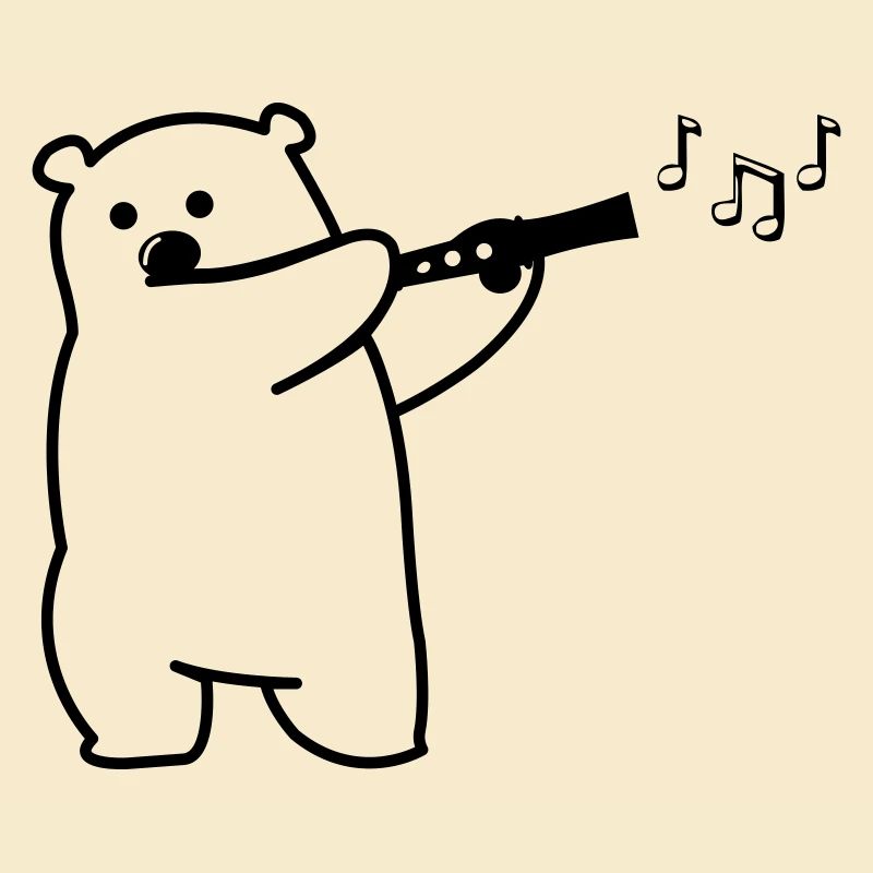 Bear plays flute