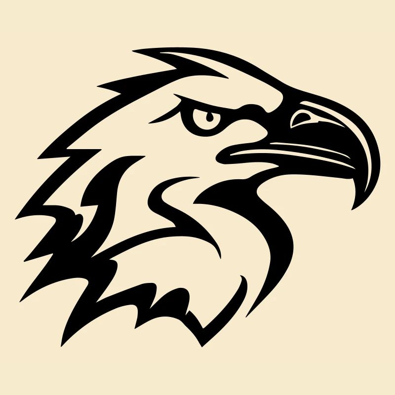 stylized eagle head in profile
