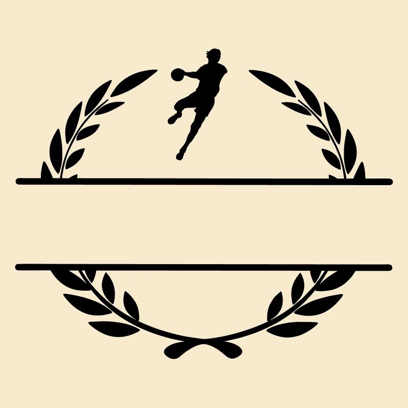 Handballer im Lorbeerkranz-Monogramm