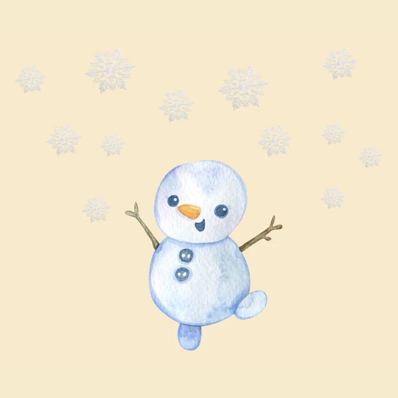 Snowman with snowflakes