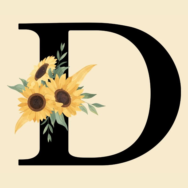 Blumenbuchstabe D Sonnenblume