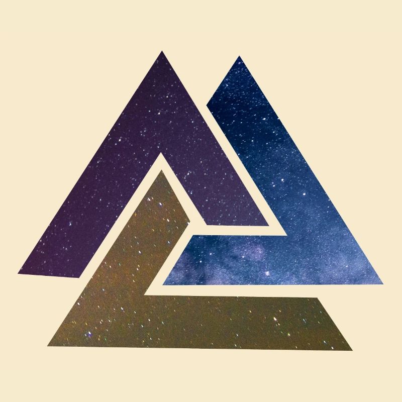 Galactic Triangle Colorful Geometric Galaxies