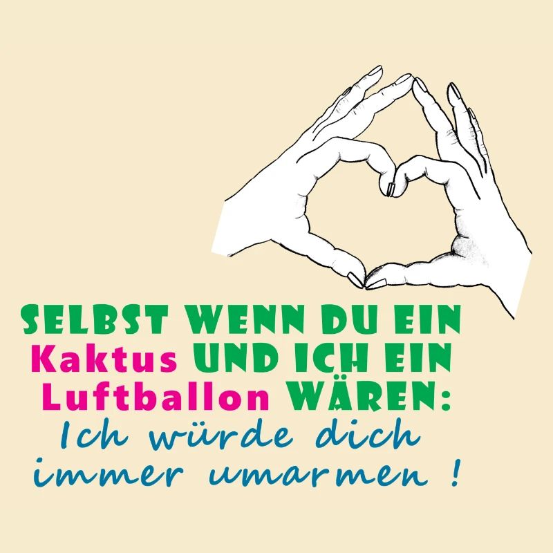 Hände formen ein Herz. Ich umarme dich.