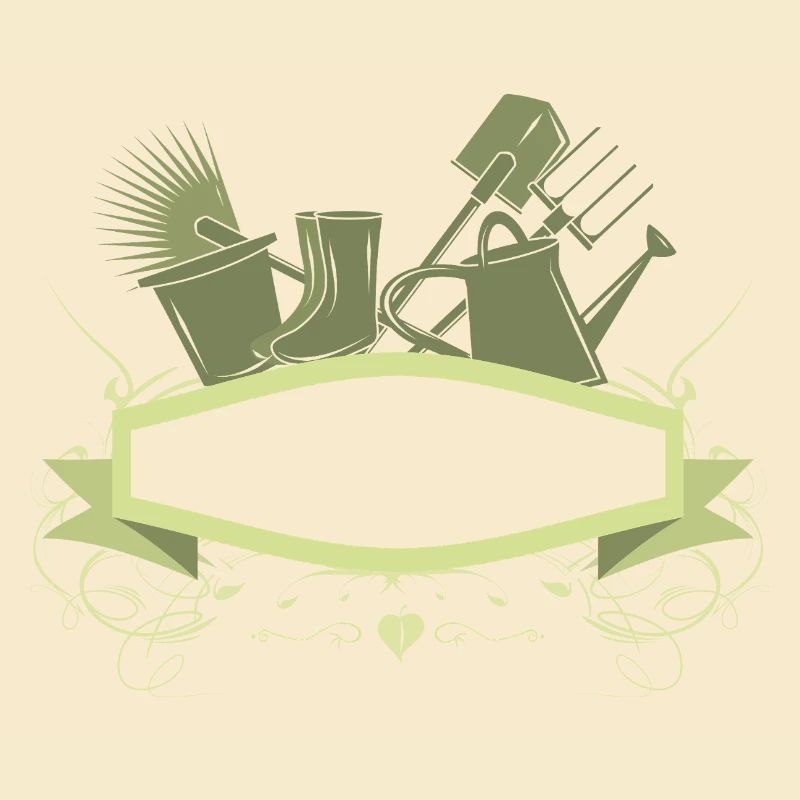 Bannière de jardin décorative avec outils