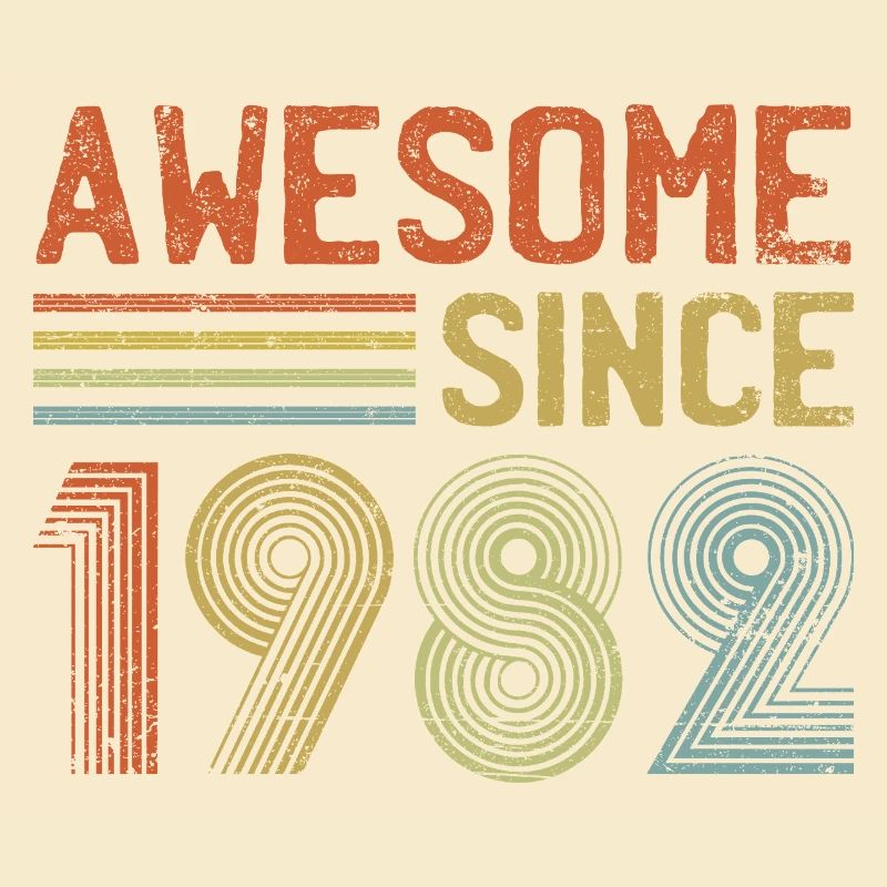 Typographie rétro de célébration de 1982