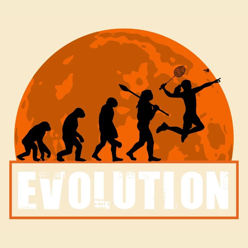 Badminton Evolution Player Smash Racket Sport Art