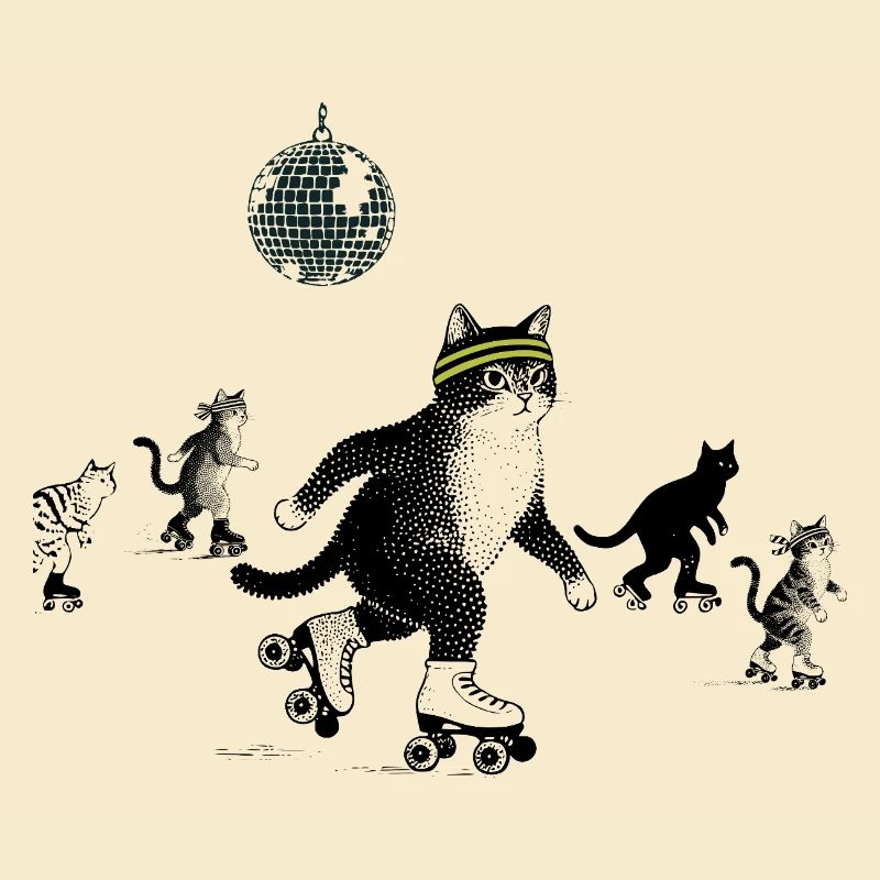 Roller Skating Cats