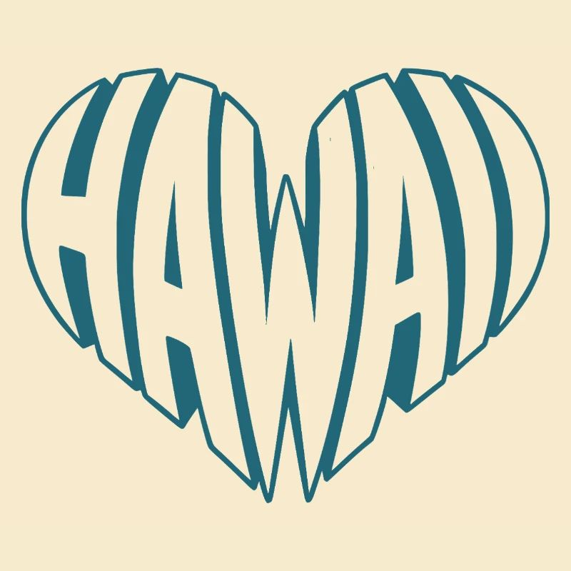 Hawaï, Hawaï Angular HeartTypo Design