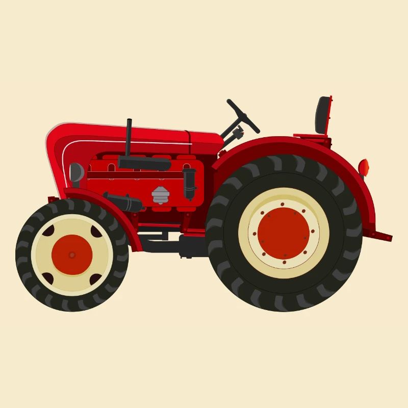 Retro Oldtimer-Traktor rot