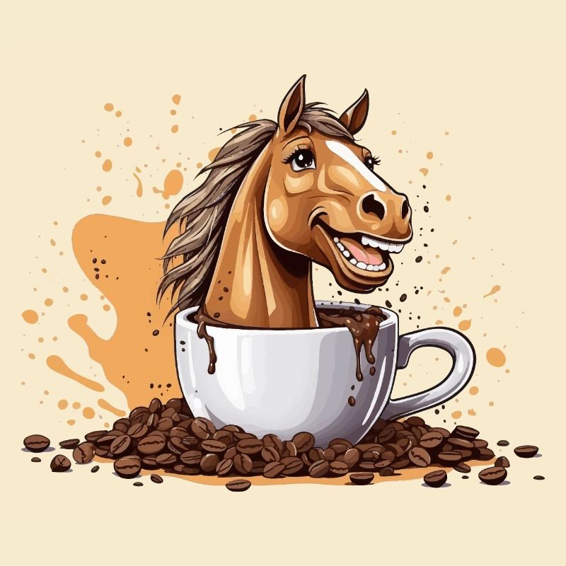 Cavalier à cheval café