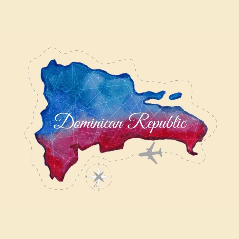Map blue red Dominican Republic