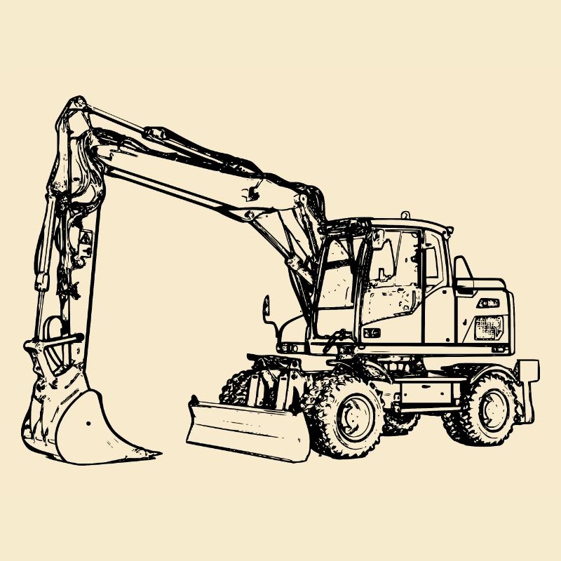 Bagger Radbagger Schaufelbagger schwarz