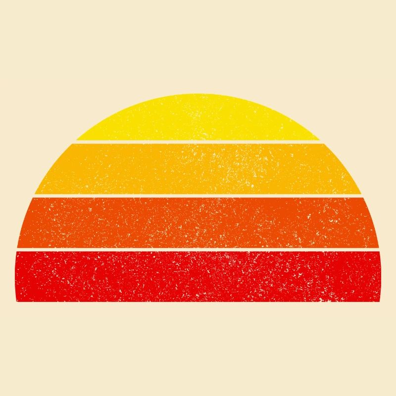 Retro rainbow sunset semicircle
