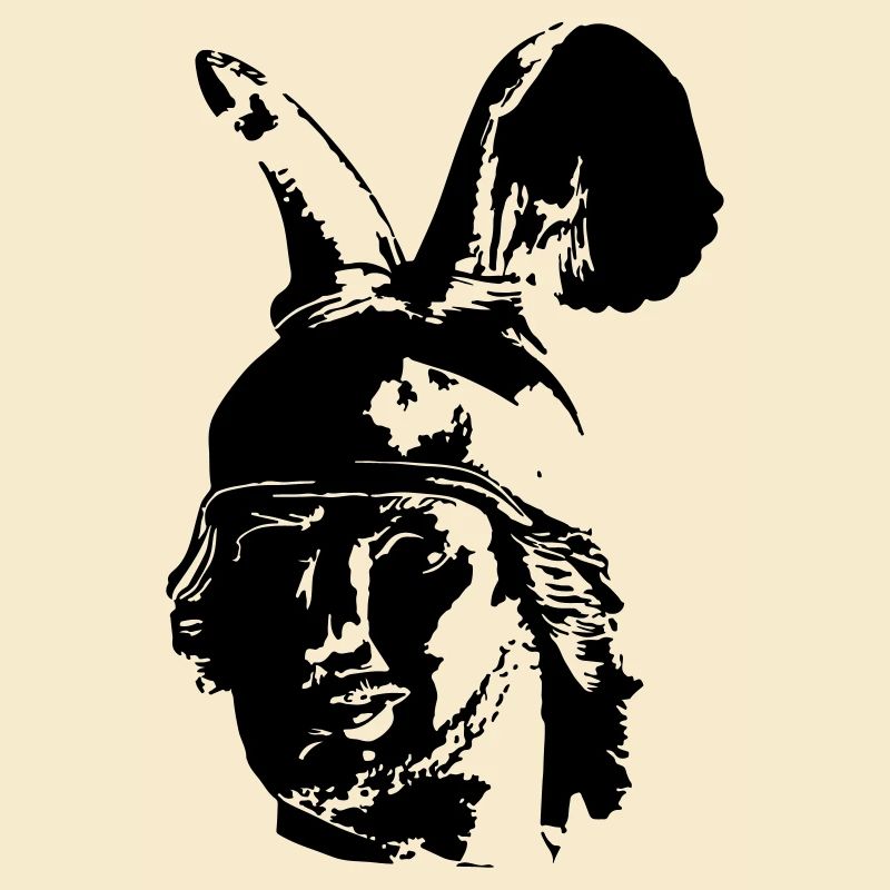 Kopf des Hermannsdenkmals - einfarbig, schlicht