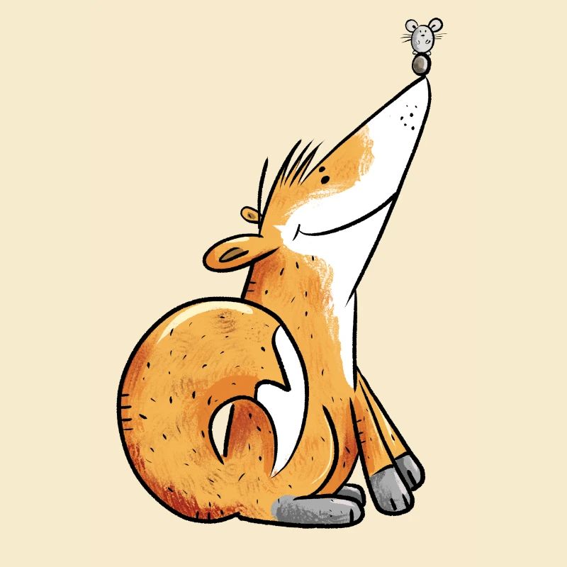 Fuchs Und Maus Comic Tiermotiv Fun Kinder Geschenk