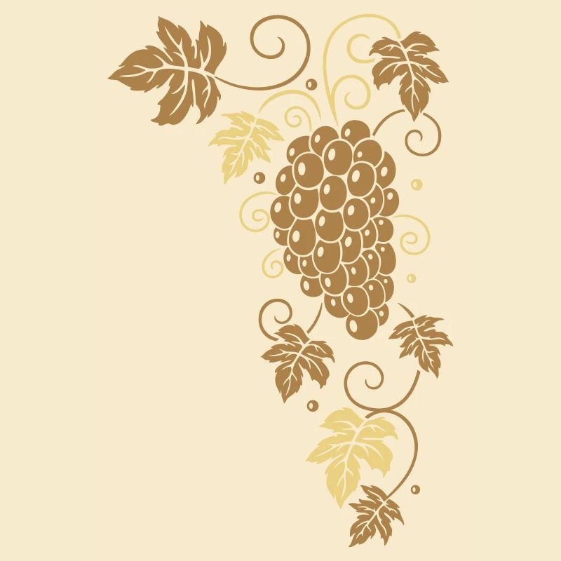Wine, grapes, vine leaves, tendrils