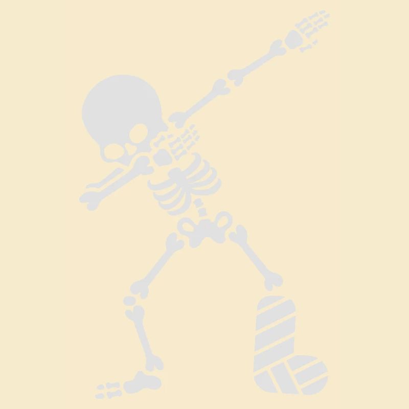 Dab dabbing skeleton plaster broken leg