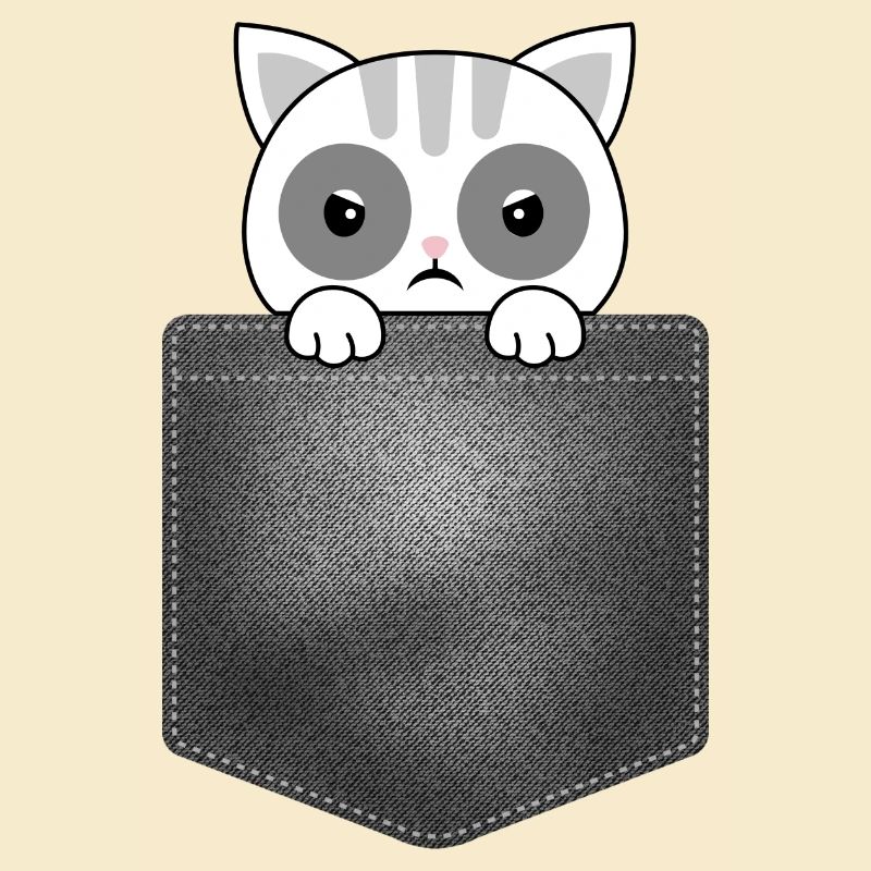 conception de poche avec chat regardant par le haut