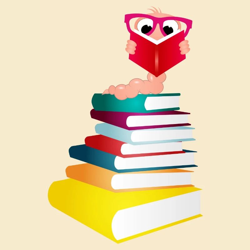 Knowledge-thirsty bookworm while reading a book