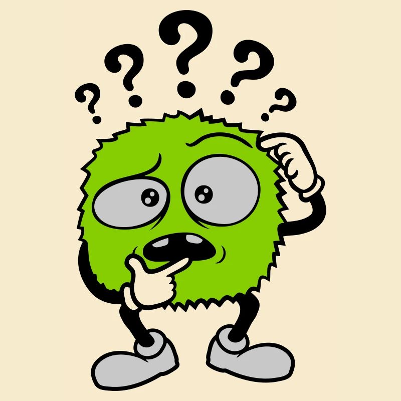 Fragezeichen skeptisches Gesicht Comic